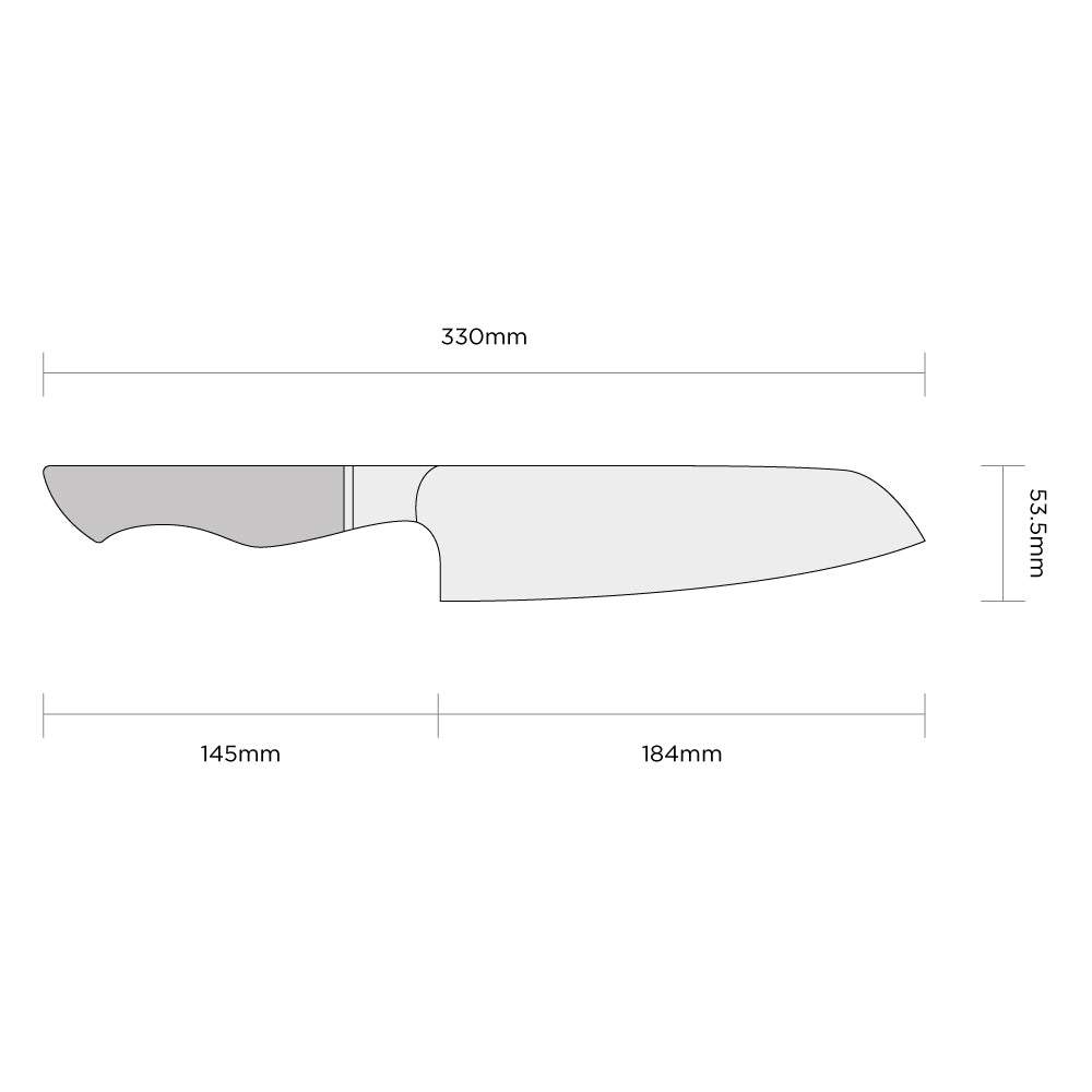 CUCHILLO SANTOKU JAPONES | SUISH by RobeGrill Medida: 7 pulgadas Hoja: 67 Capas de acero de Damasco Mango: Madera de sicómoro exótico