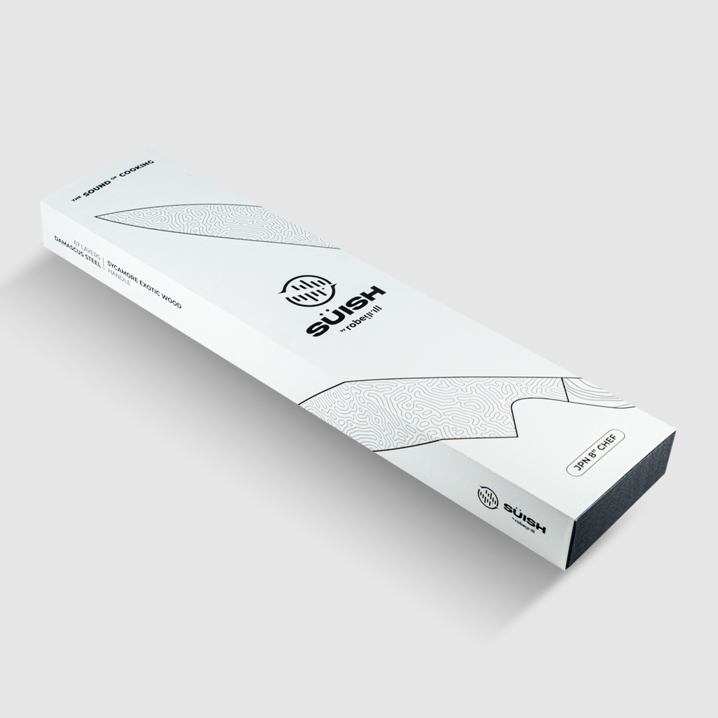 SUISH by RobeGrill-Cuchillo damasco - Cuchillo de Chef Japonés de 8 pulgadas punta ascendente, con 67 capas de acero fundido y anticorrosivo.