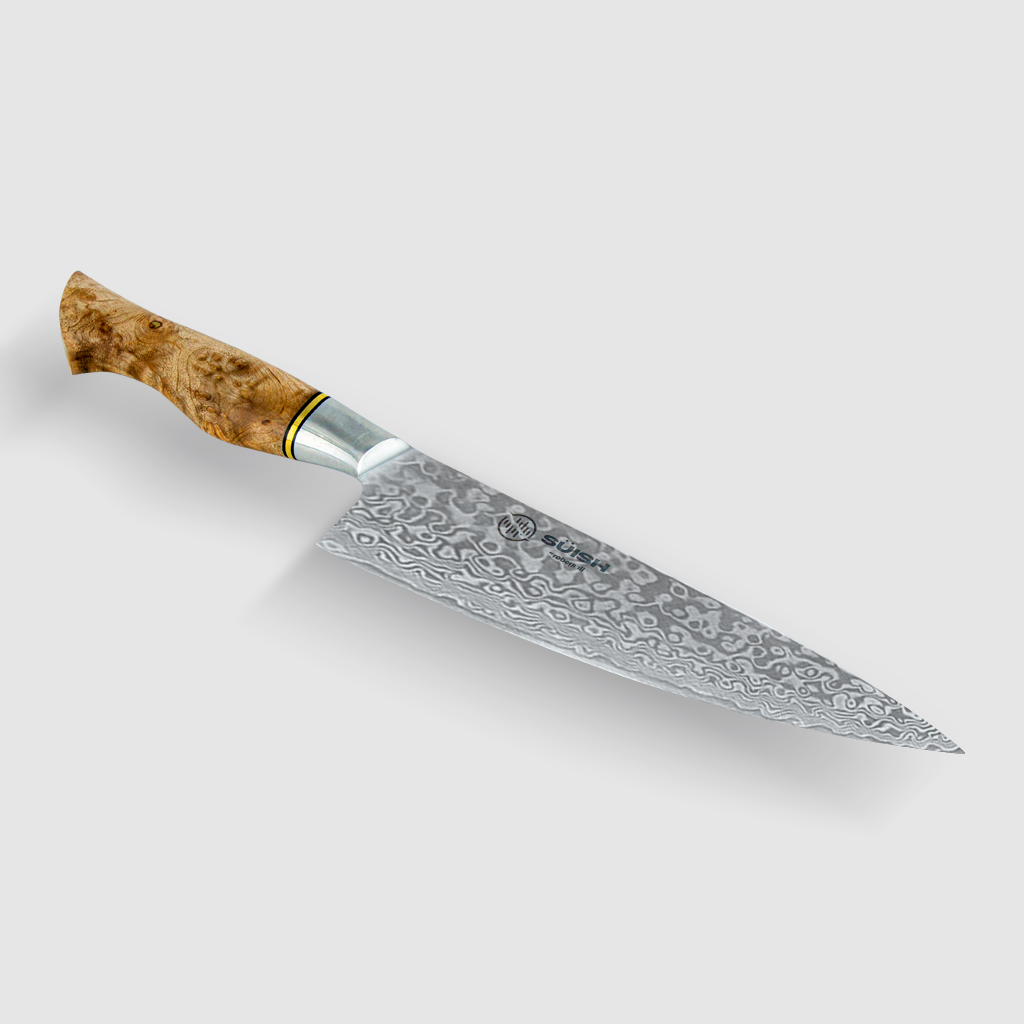 SUISH by RobeGrill-Cuchillo damasco - Cuchillo de Chef Japonés de 8 pulgadas punta ascendente, con 67 capas de acero fundido y anticorrosivo.