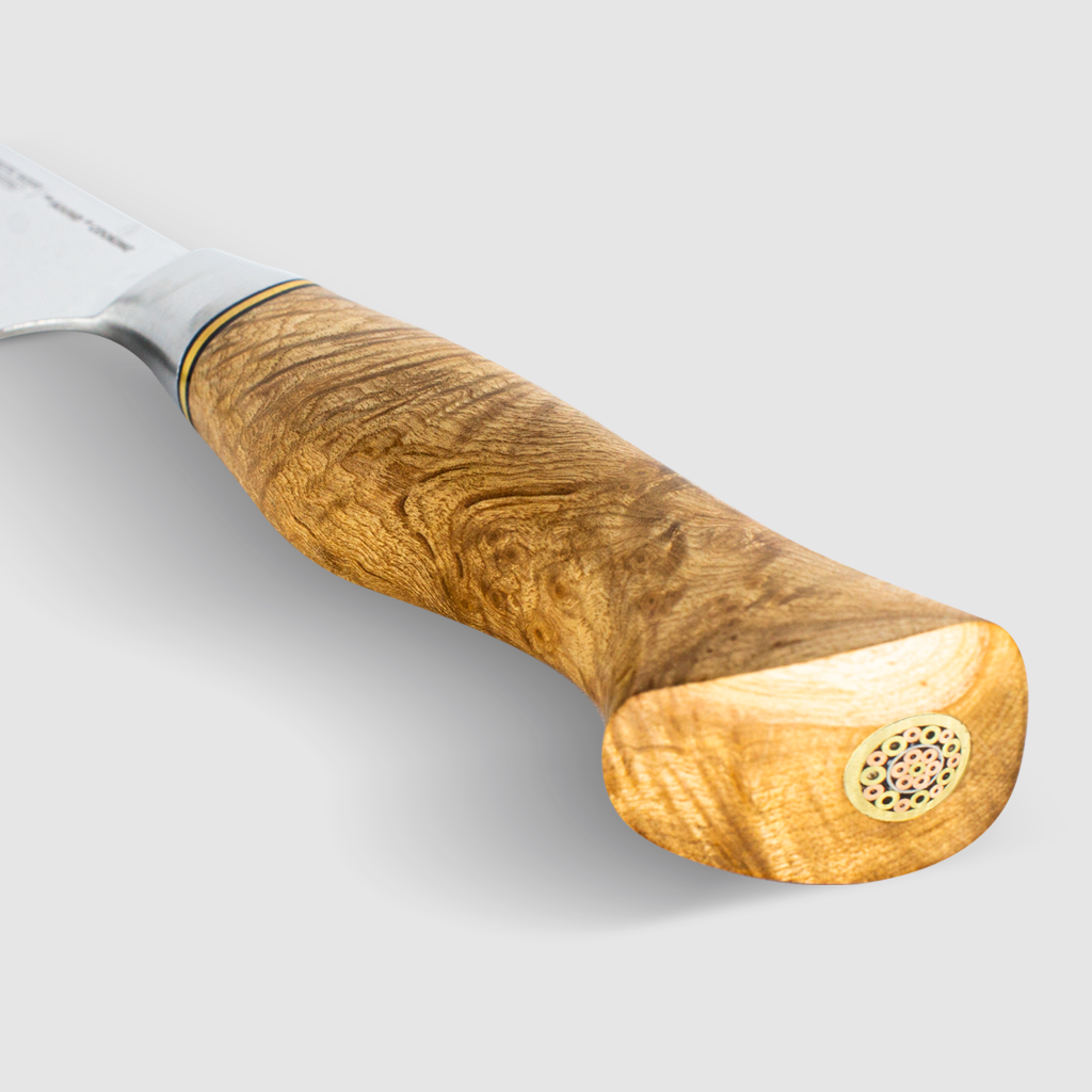 CUCHILLO SANTOKU JAPONES | SUISH by RobeGrill Medida: 7 pulgadas Hoja: 67 Capas de acero de Damasco Mango: Madera de sicómoro exótico
