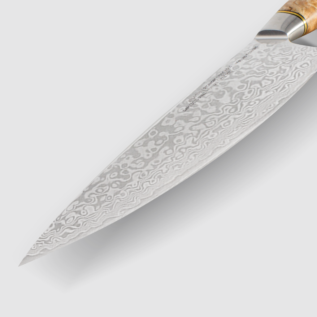 Cuchillo Japonés de Damasco Tsuchime Santoku de 18cm #HKR-TDSA-180 – Korin  – La Cuisine Perú